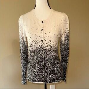 Merona Black and Cream Long Sleeve cardigan GUC S/P